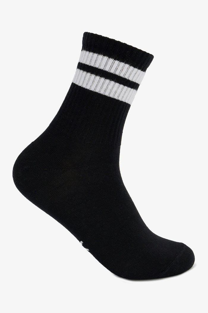Contrast Striped Socks - 2 Pairs