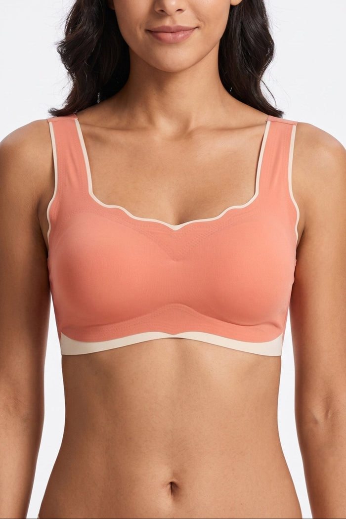 Contrast Trim Seamless Bra