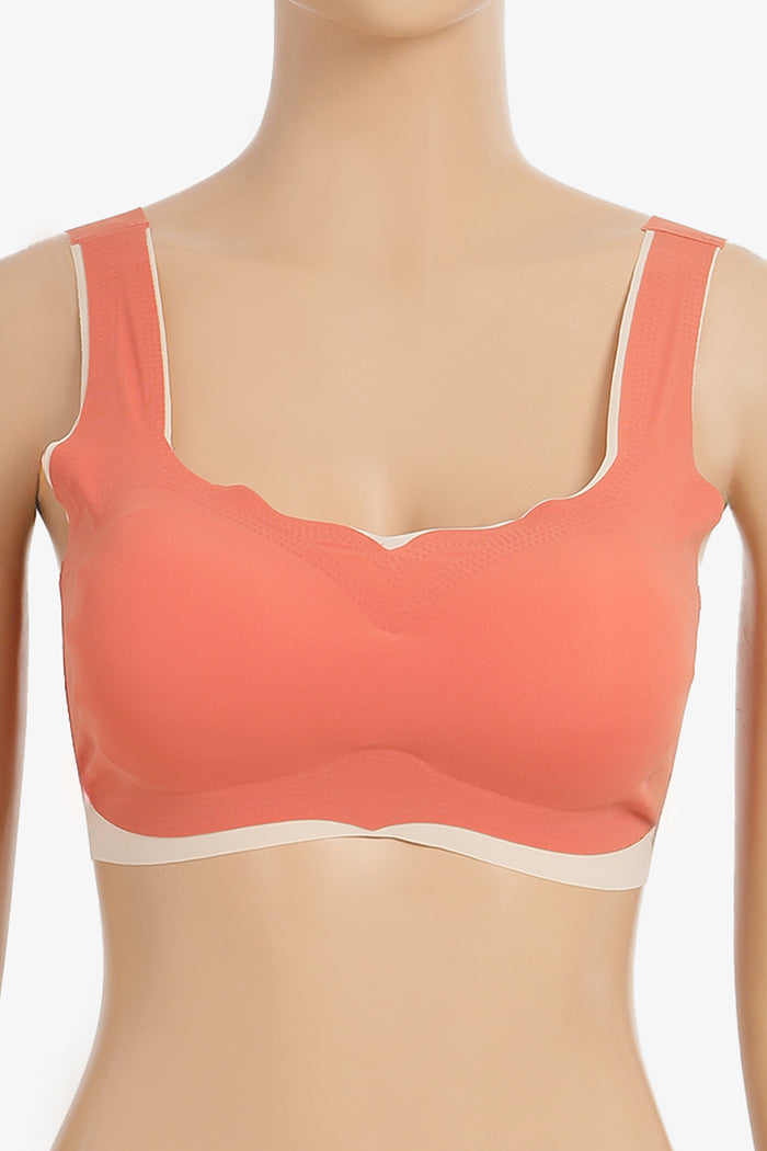 Contrast Trim Seamless Bra