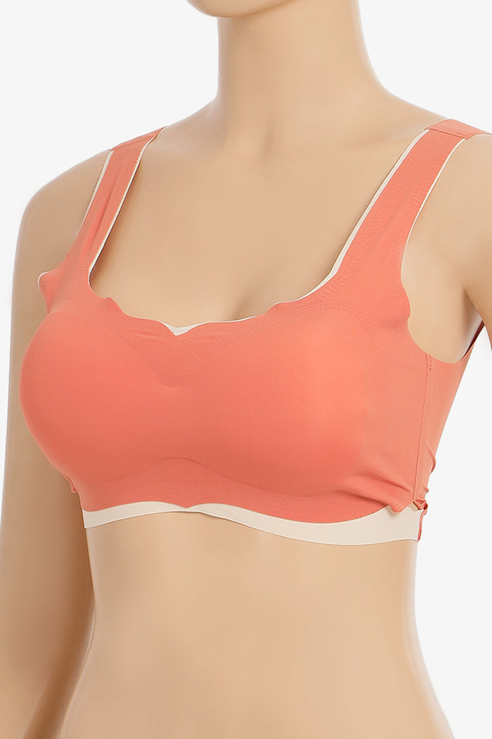 Contrast Trim Seamless Bra