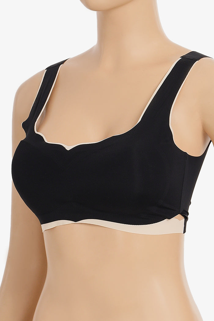 Contrast Trim Seamless Bra