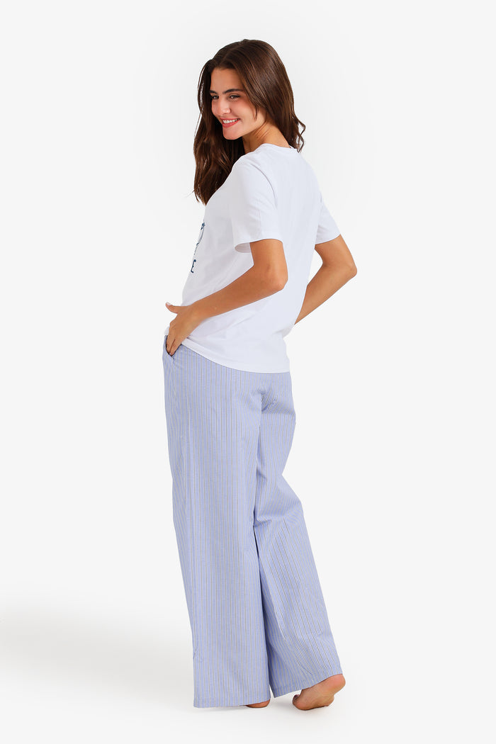 Contrast-Waist Pyjama Set