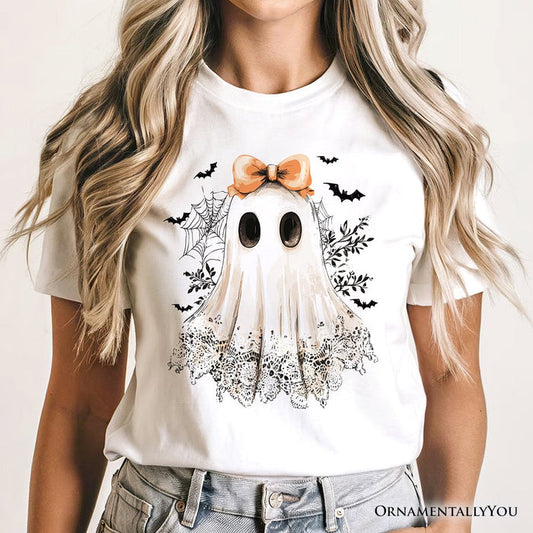 Coquette Ghost T-Shirt, Cute Halloween Tee for Girly Ghouls T-Shirts OrnamentallyYou