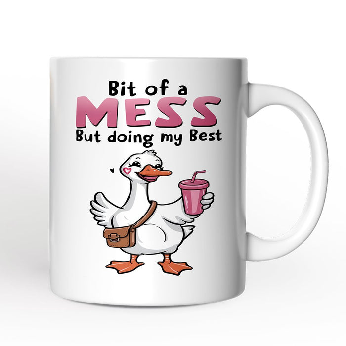 Coquette Pink Goose Personalized Mug, Sassy Gift With Custom Name Personalized Ceramic Mug OrnamentallyYou 12oz Mug Non-Custom