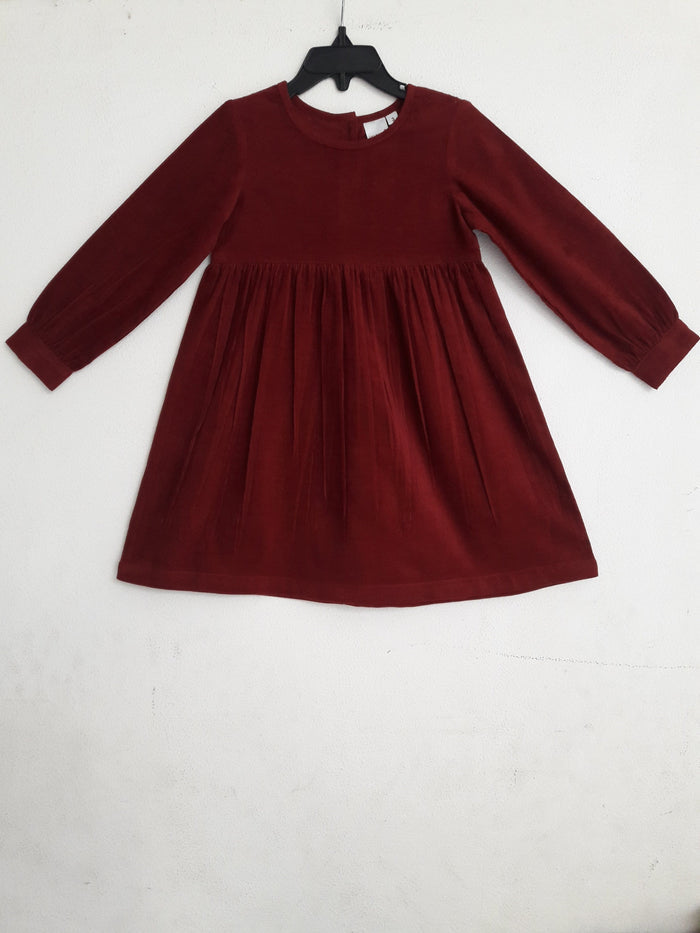 Corduroy Empire Waist Dress - Maroon Dress Yo Baby Wholesale