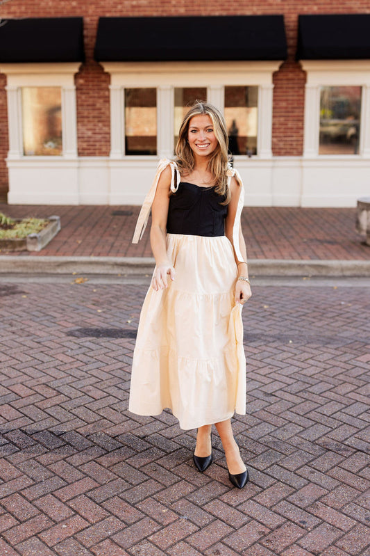 Corset Midi Dress - Oyster