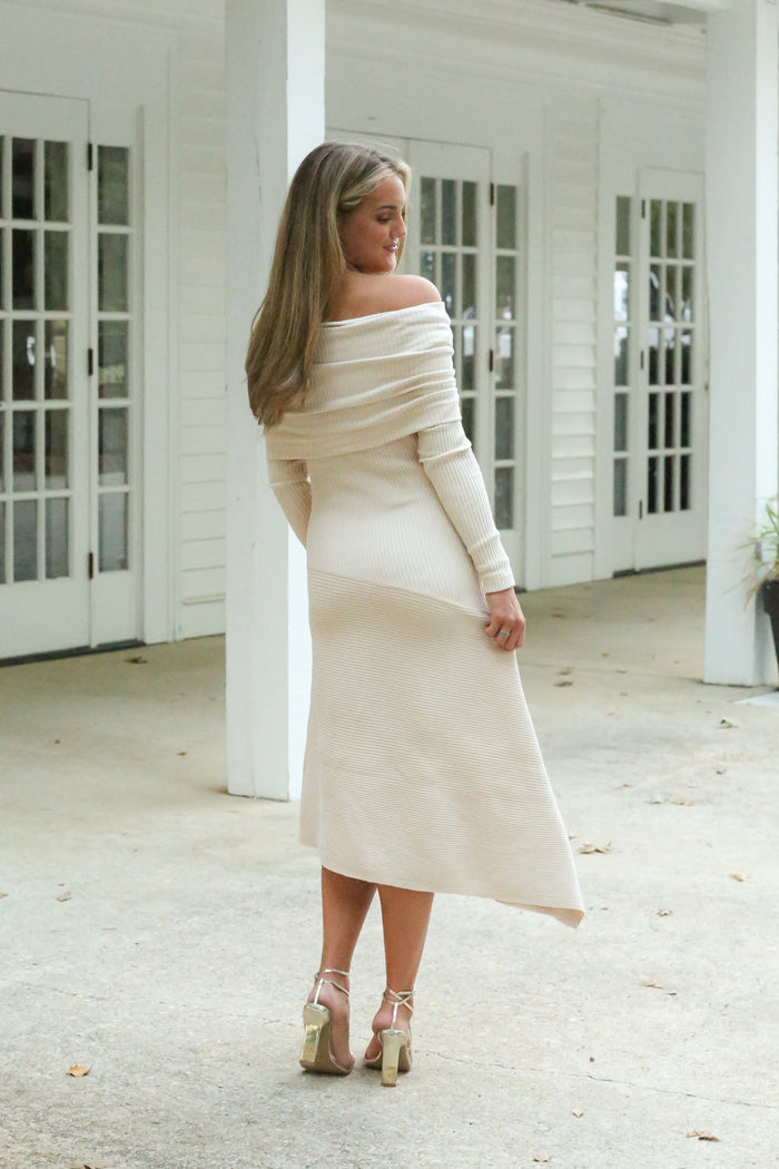 Cowl Dress - Almond