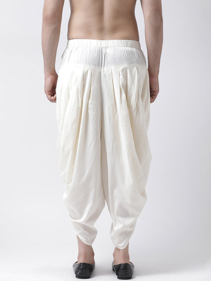 Cream Solid Elasticated Dhoti