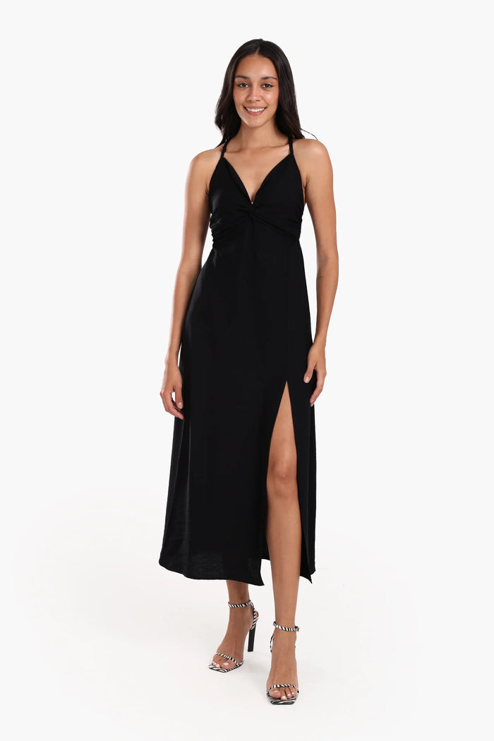 Crisscross Back Midi Dress