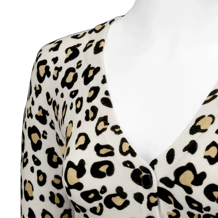 Cropped Leopard Print Cardigan
