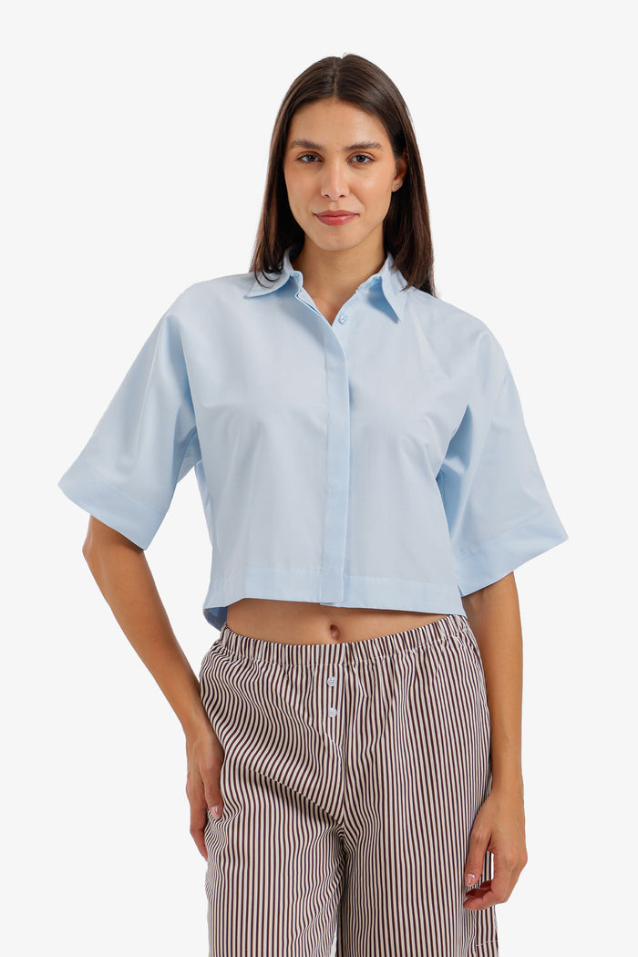 Cropped Regular Fit Shirt