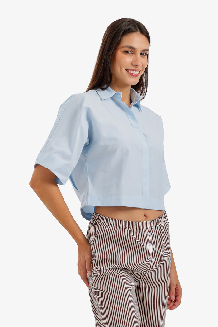 Cropped Regular Fit Shirt