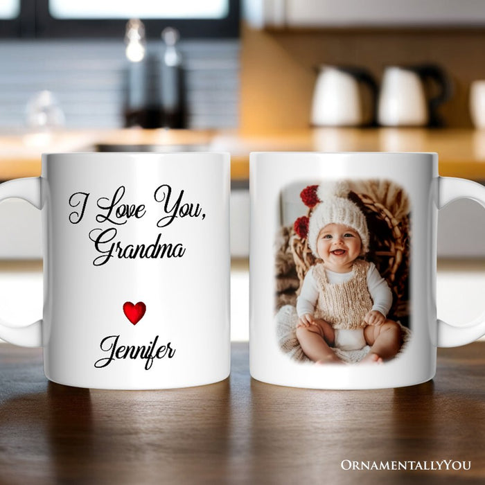 Custom Photo Mug For Grandmother Personalized Mug, I Love You Grandma Gift With Custom Name Personalized Ceramic Mug OrnamentallyYou