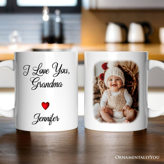 Custom Photo Mug For Grandmother Personalized Mug, I Love You Grandma Gift With Custom Name Personalized Ceramic Mug OrnamentallyYou