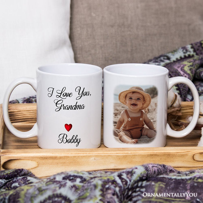 Custom Photo Mug For Grandmother Personalized Mug, I Love You Grandma Gift With Custom Name Personalized Ceramic Mug OrnamentallyYou