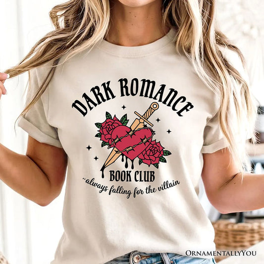 Dark Romance Book Club T-Shirt, Vintage Gothic Romantasy Bookish Tee T-Shirts OrnamentallyYou