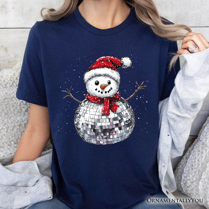 Disco Snowman Christmas T‑Shirt, Retro Holiday Tee for Dancers T-Shirts OrnamentallyYou