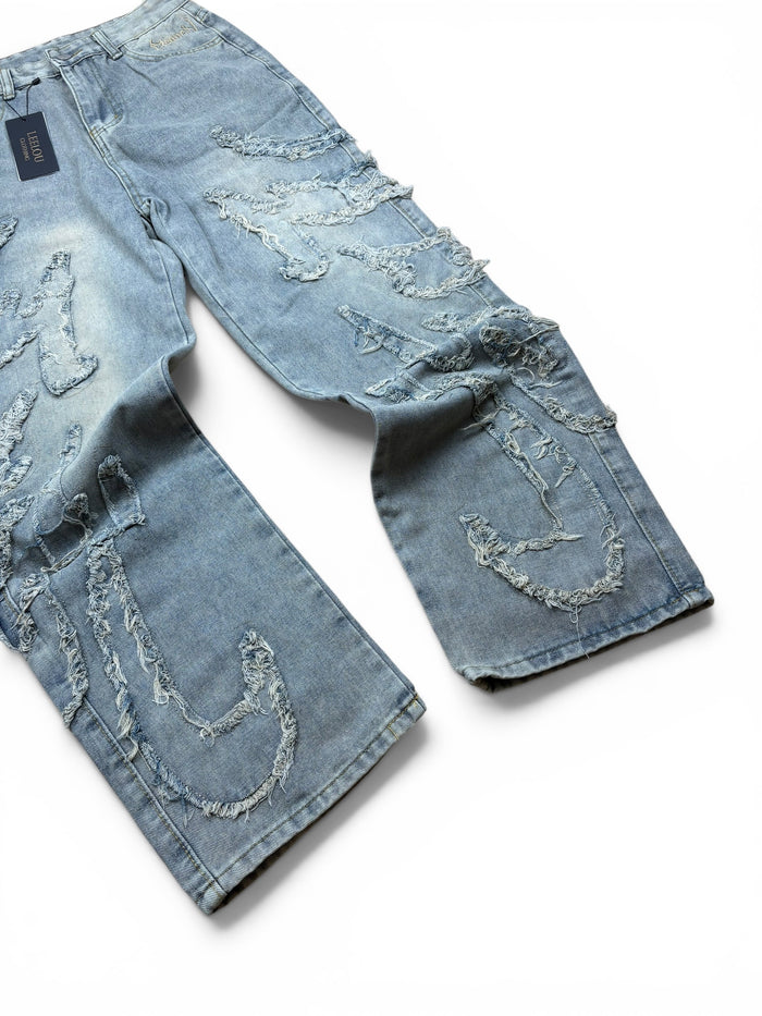 Distressed Wide Leg Jeans