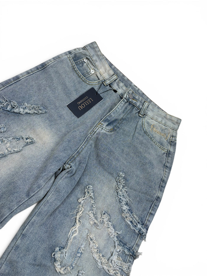 Distressed Wide Leg Jeans
