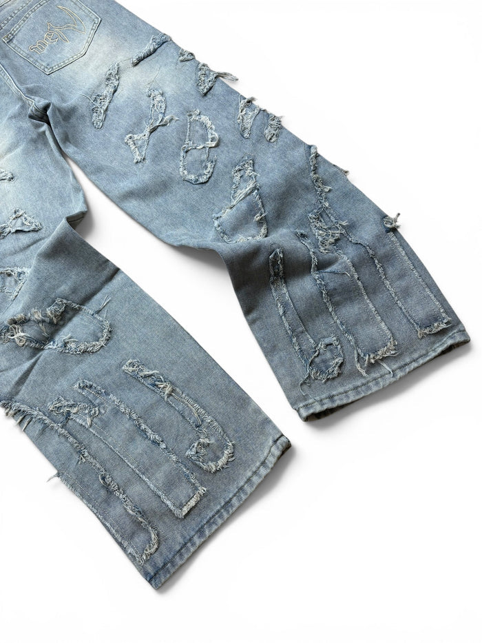 Distressed Wide Leg Jeans