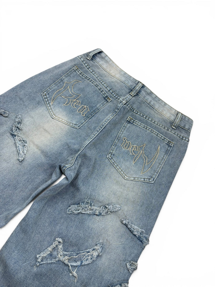 Distressed Wide Leg Jeans