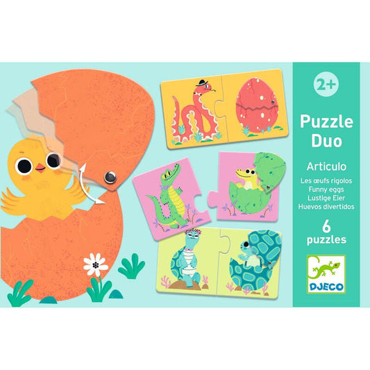 Djeco Duo Funny Eggs 12pc Puzzle