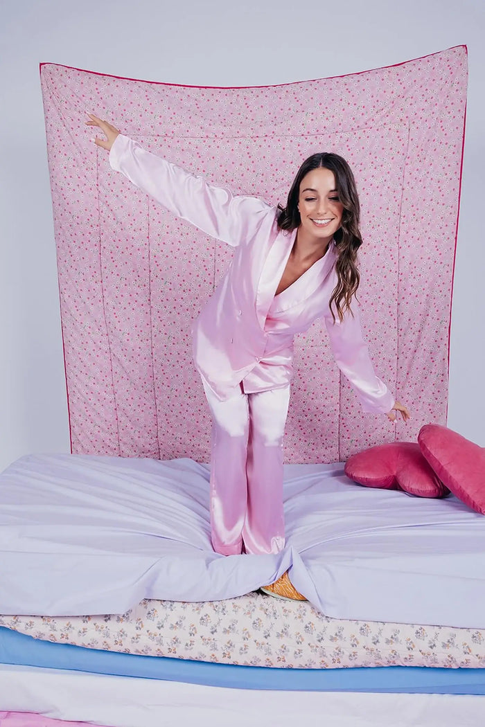 Double-Breasted Satin Pyjama