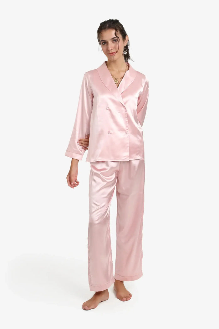 Double-Breasted Satin Pyjama