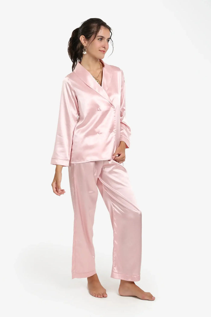 Double-Breasted Satin Pyjama