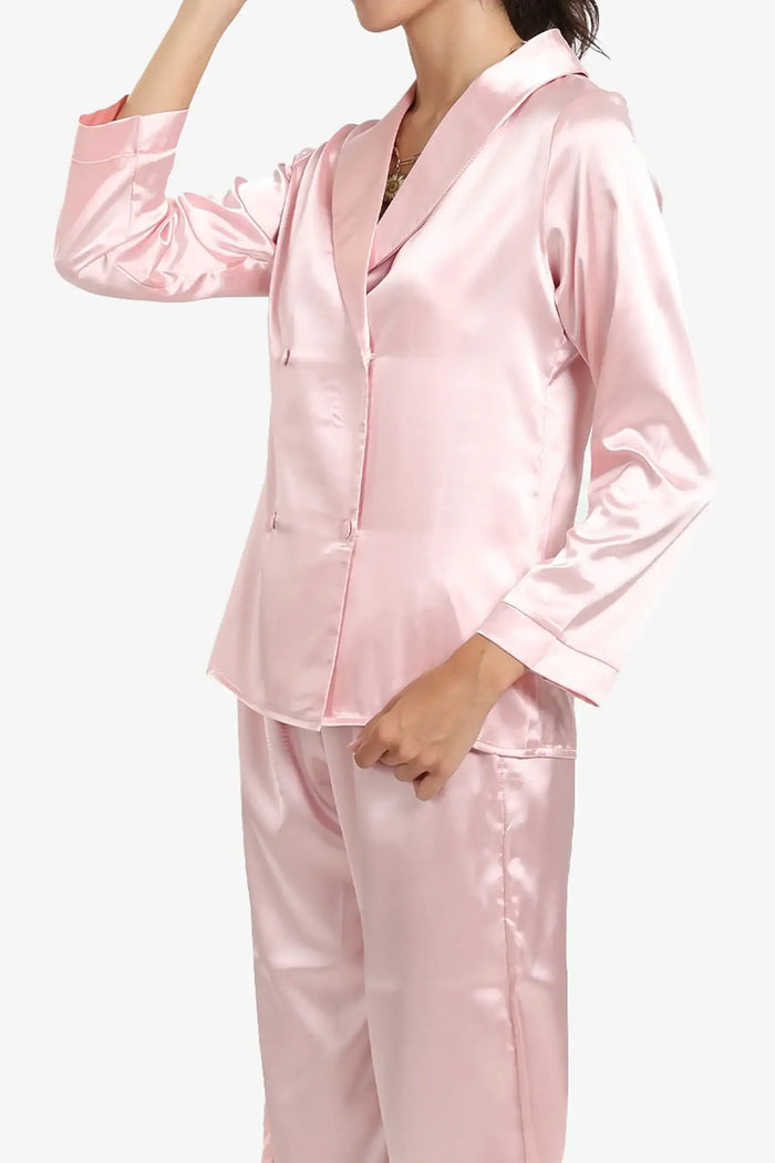 Double-Breasted Satin Pyjama