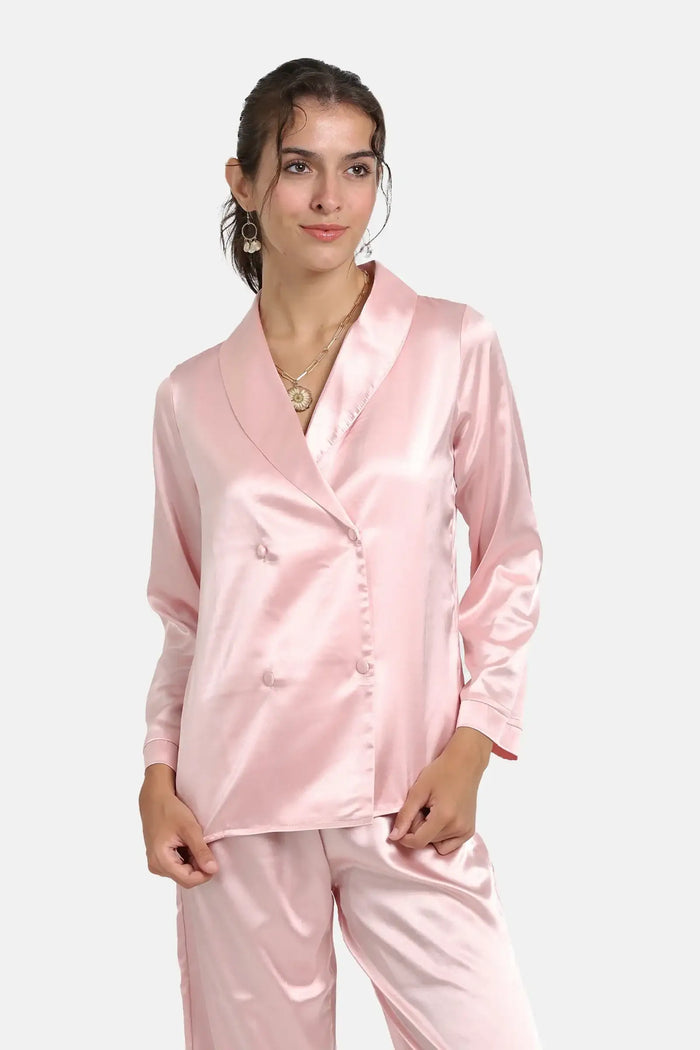 Double-Breasted Satin Pyjama