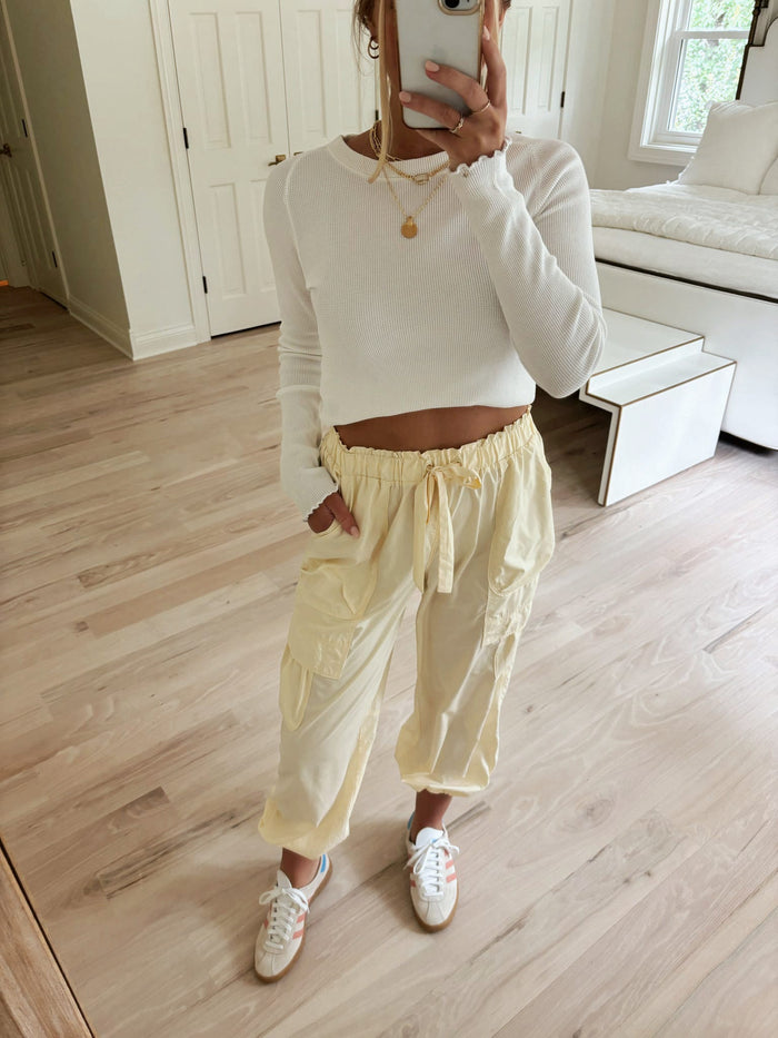 Down To Earth Pant - Banana FREE PEOPLE