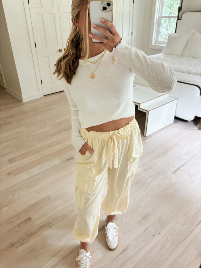 Down To Earth Pant - Banana FREE PEOPLE