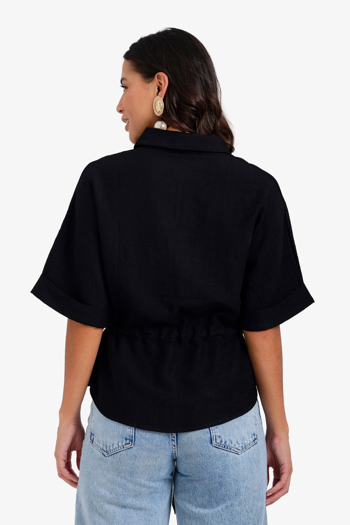 Drawstring Waist Lounge Shirt