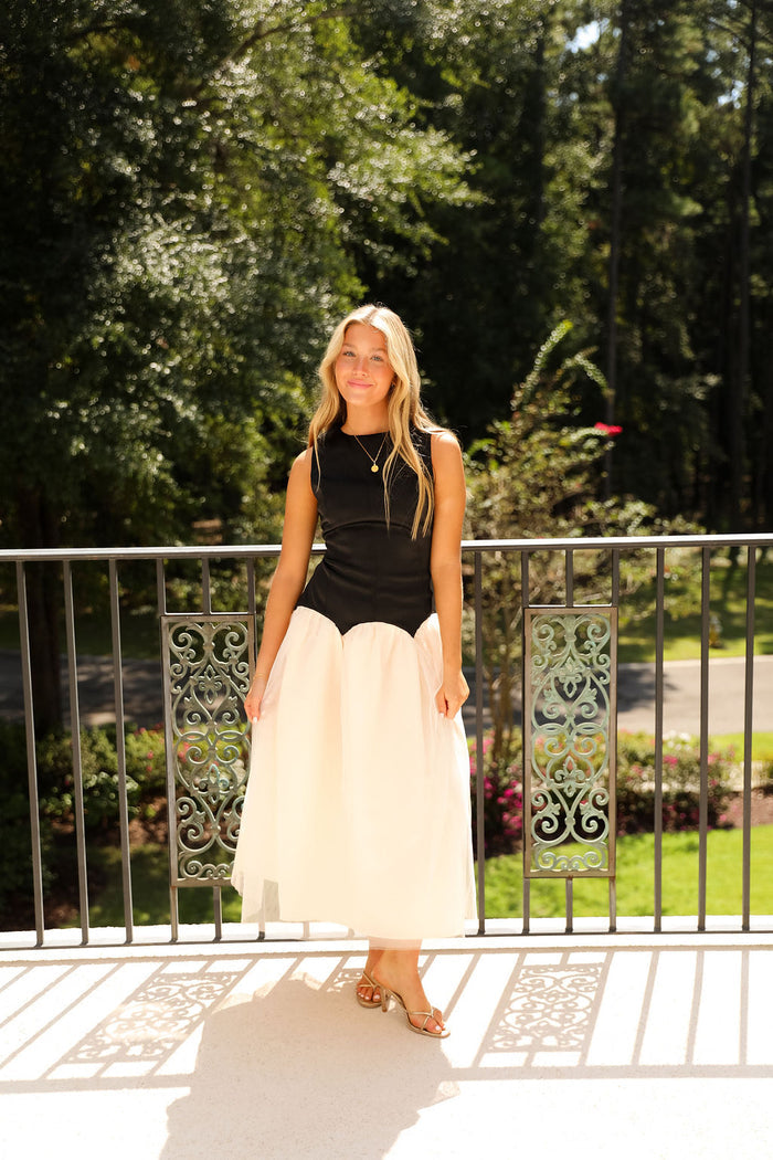 Elodie Dress - Black/Ivory