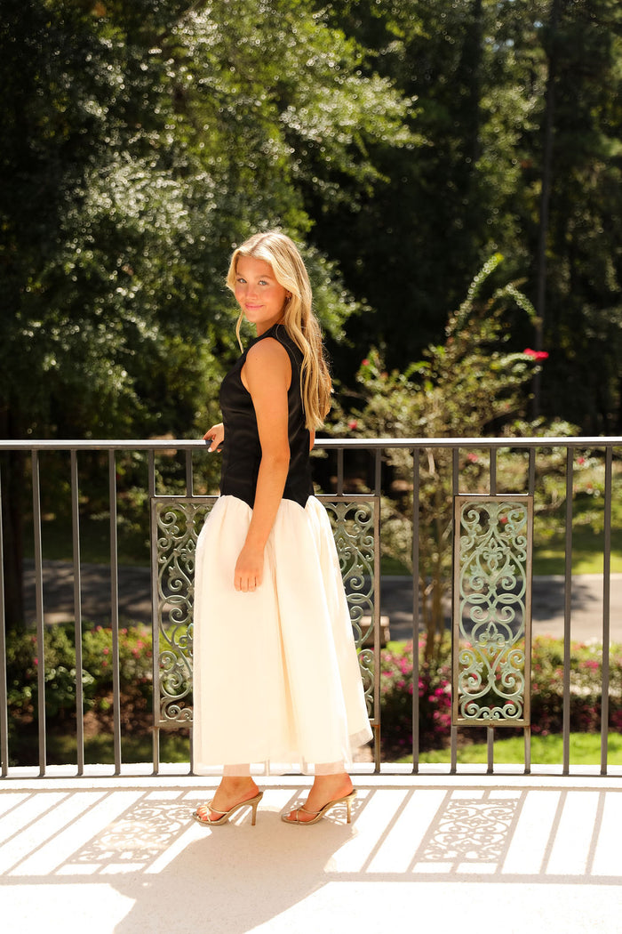 Elodie Dress - Black/Ivory