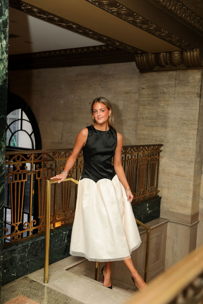 Elodie Dress - Black/Ivory