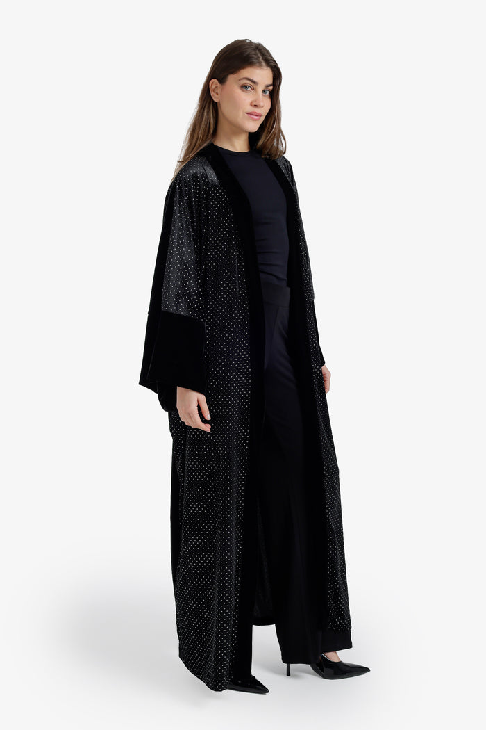 Embellished Velvet Maxi Kimono