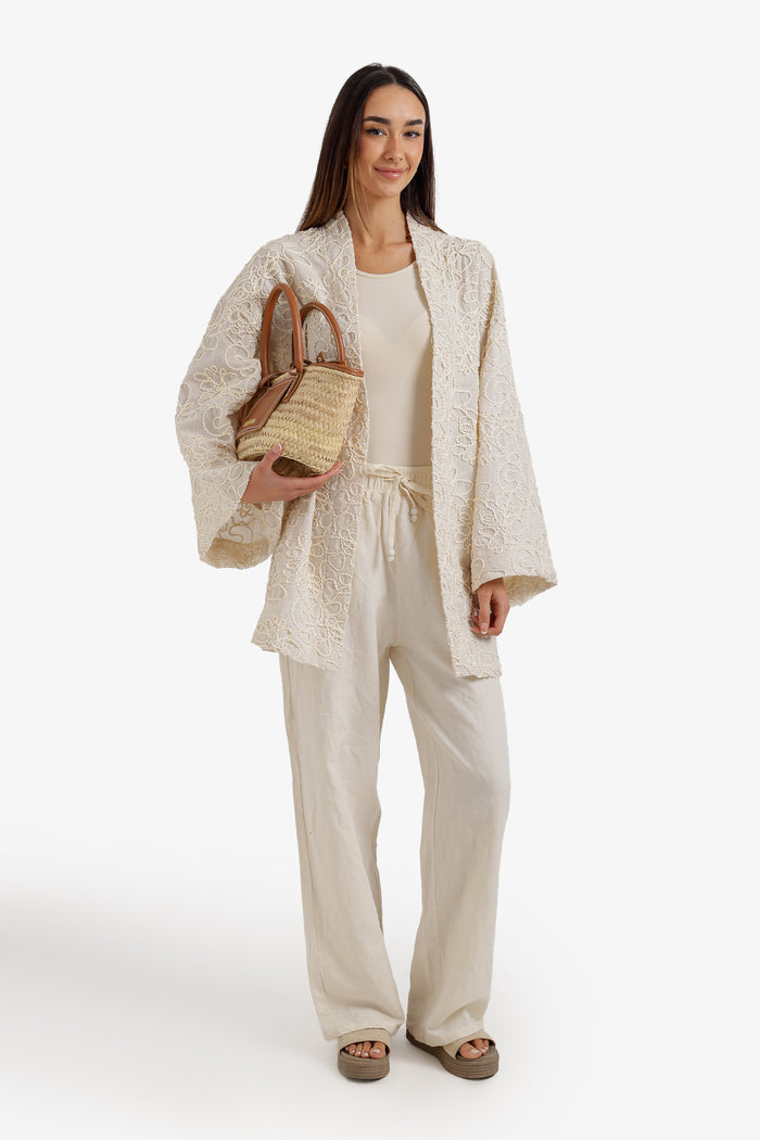 Embroidered Beach Kimono