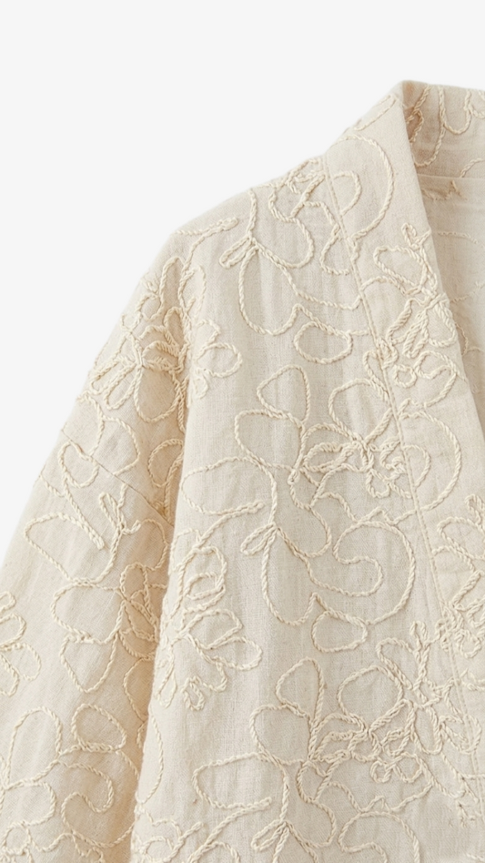 Embroidered Beach Kimono