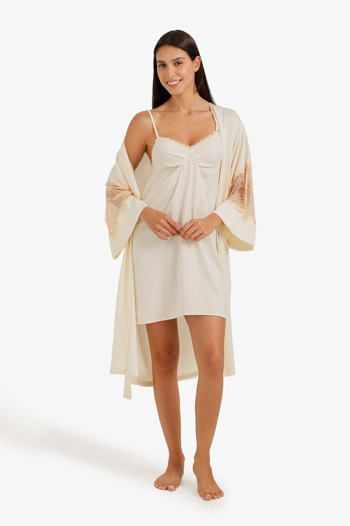 Embroidered Nightgown Set
