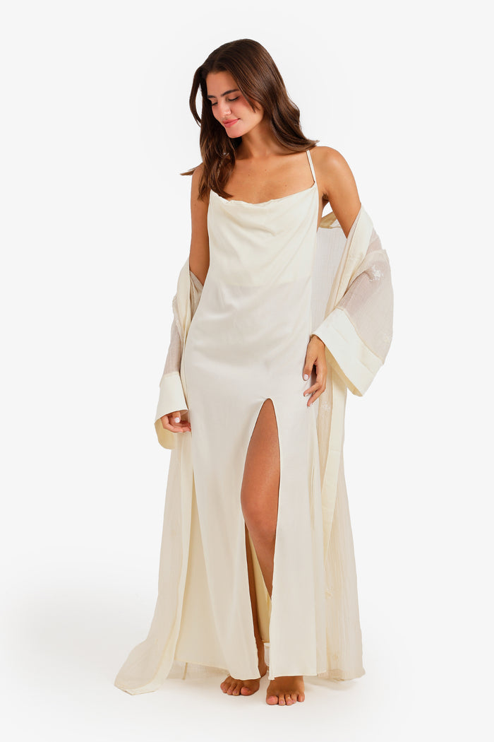 Embroidered Nightgown Set