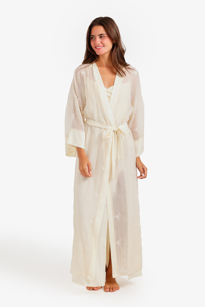 Embroidered Nightgown Set