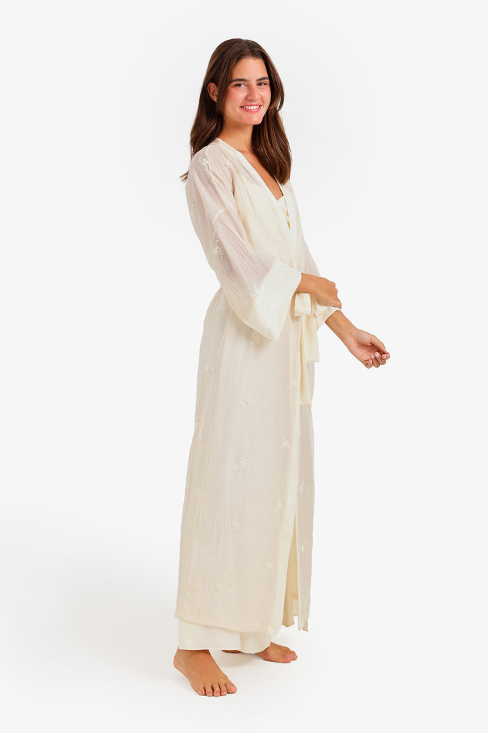 Embroidered Nightgown Set