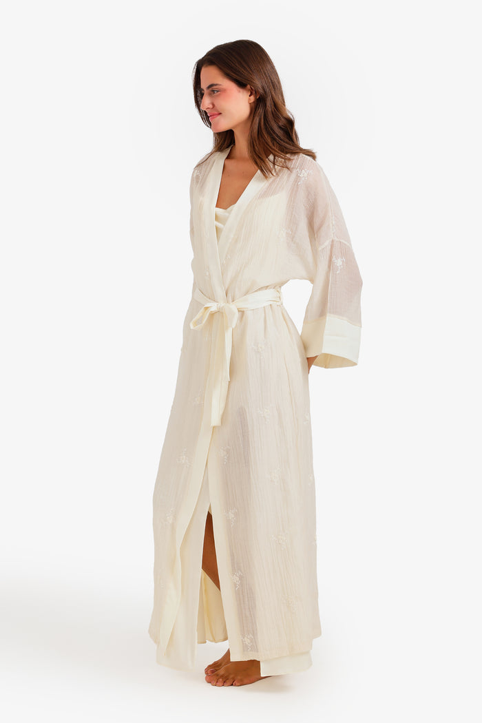 Embroidered Nightgown Set
