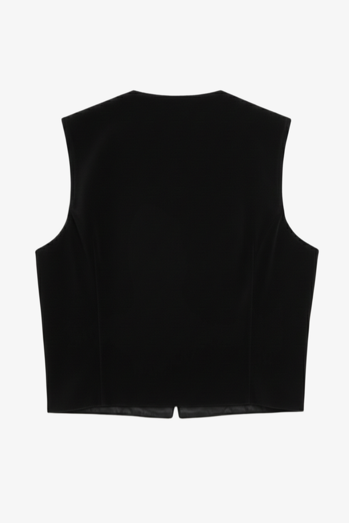 Embroidered Velvet Vest