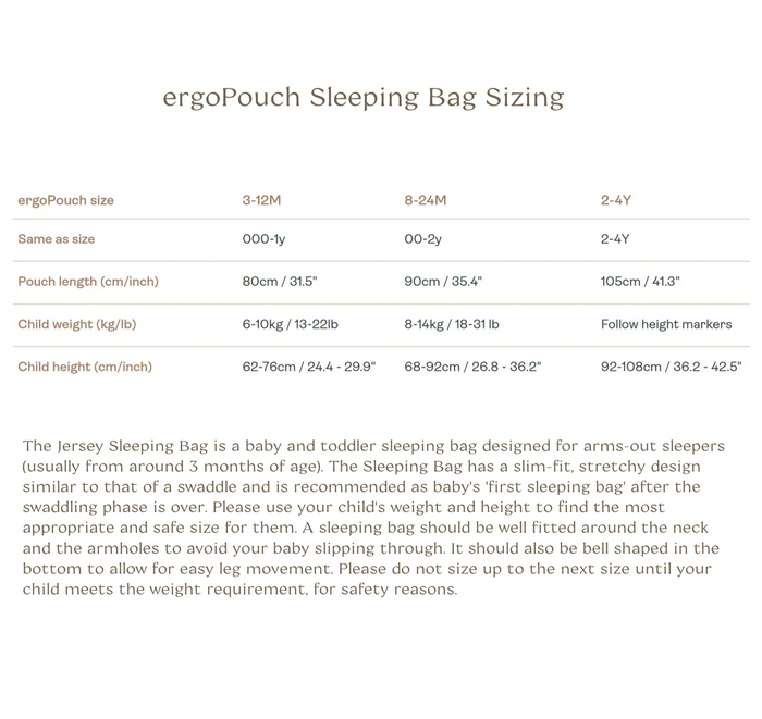 ergoPouch Sleeping Bag Long Sleeve TOG 3.5 - Oatmeal Marle