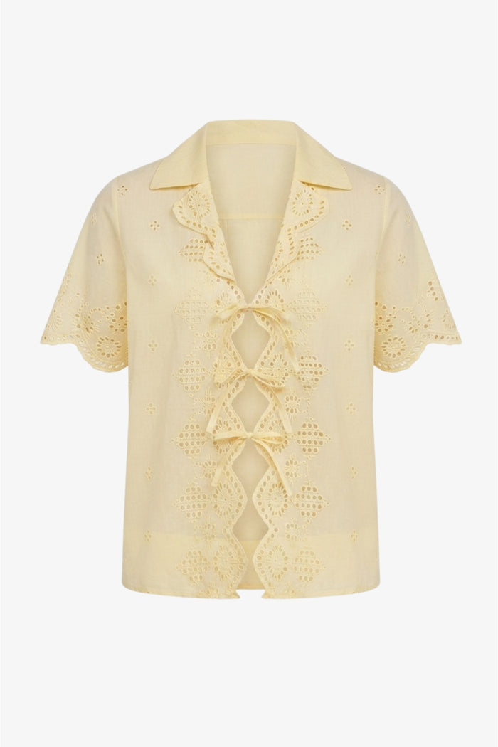 Eyelet Cutout Beach Set