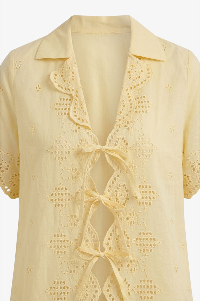 Eyelet Cutout Beach Set