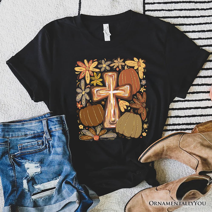 Fall Blessings T-Shirt, Autumn Christian Faith Tee T-Shirts OrnamentallyYou Black XS
